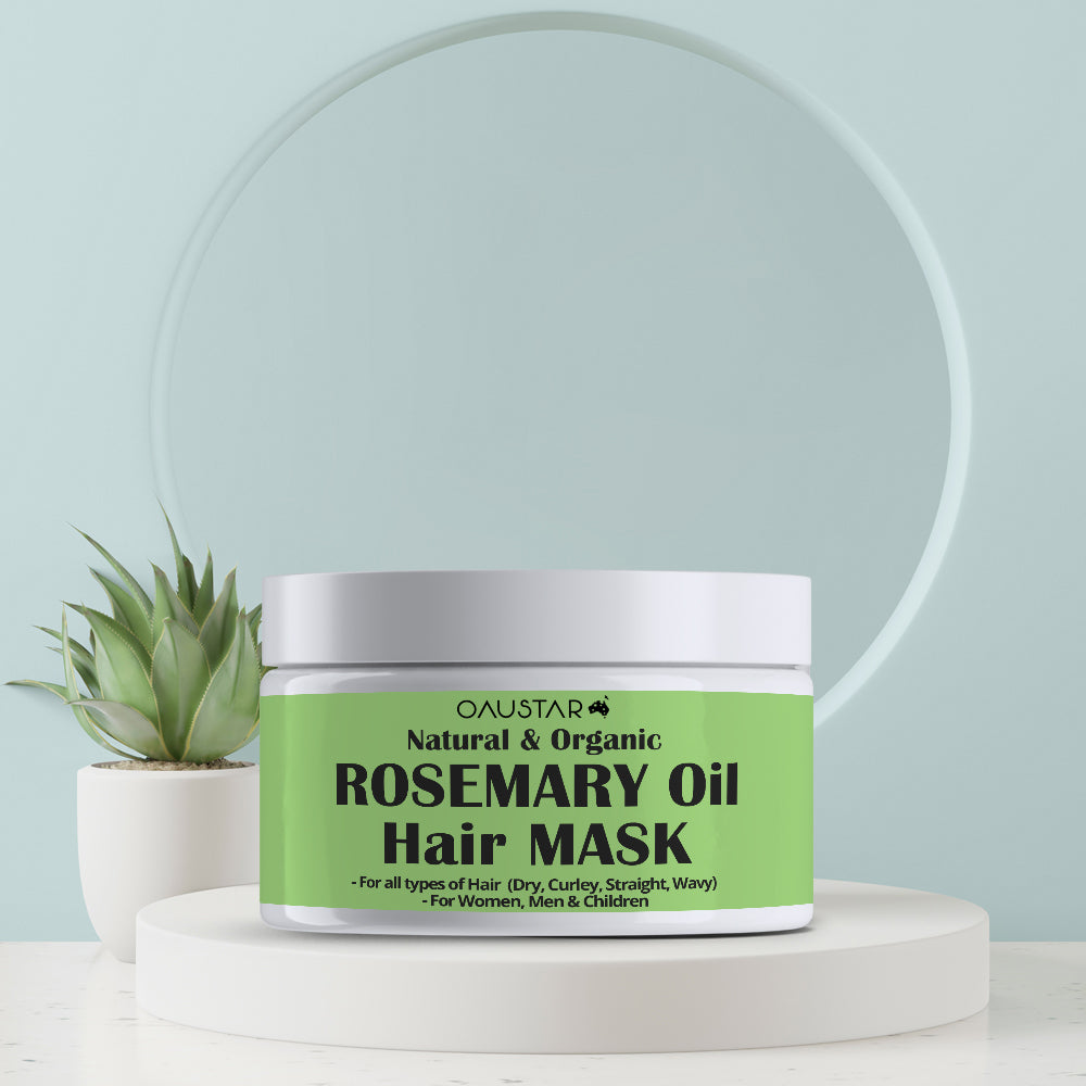 Oaustar Rosemary Oil Hair Mask open jar front view natural organic