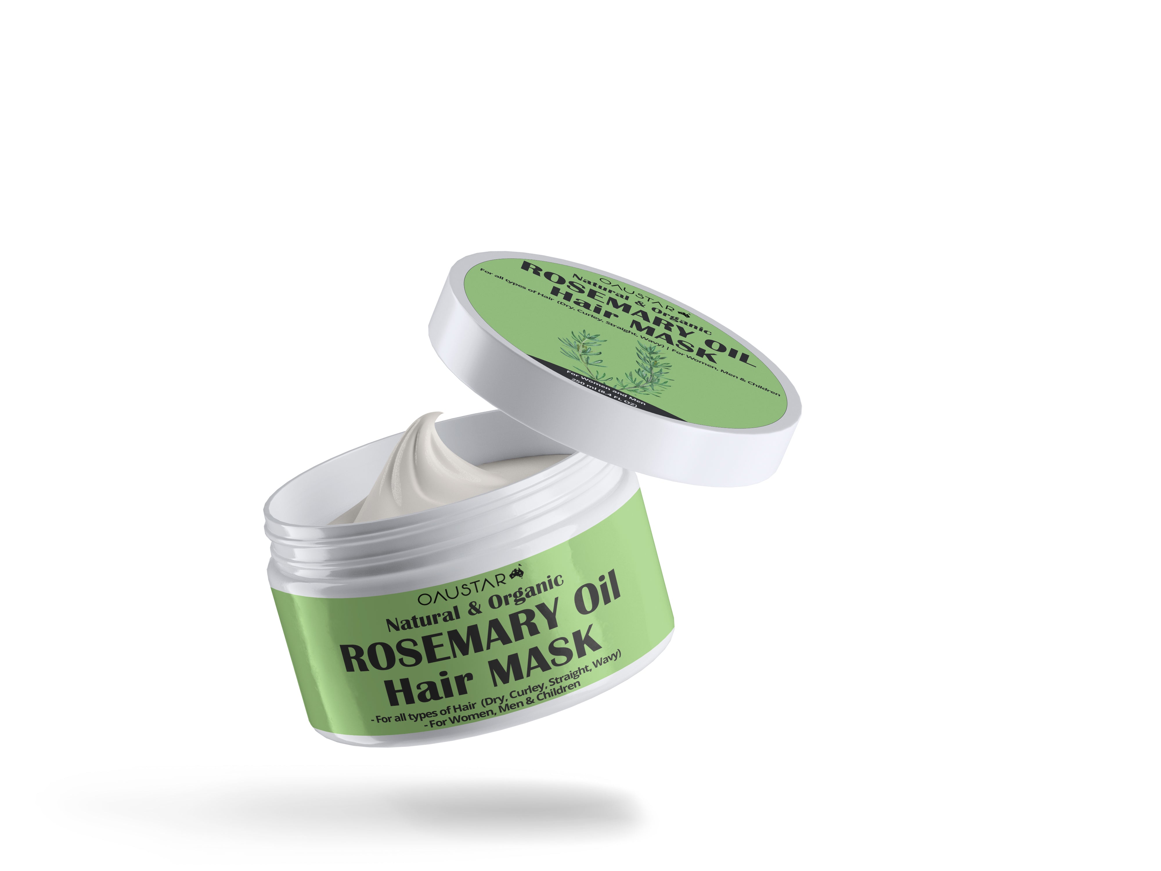 Australian hair mask for hair growth by My Store, showing creamy texture in a jar with natural ingredients visible.