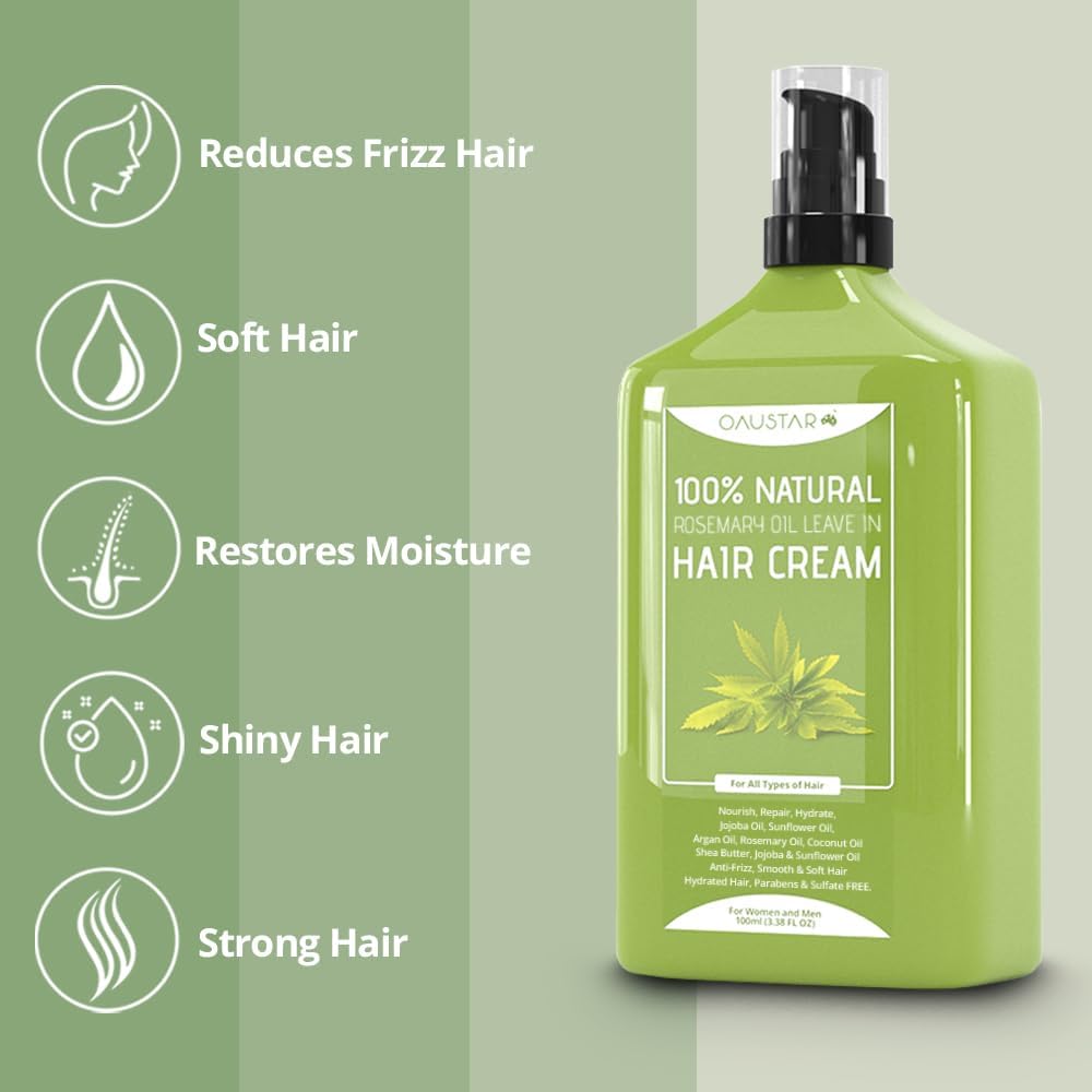 Rosemary Hair Leave In Repair Cream For Dry, Curly, Frizzy & Wavy Hair 110ml