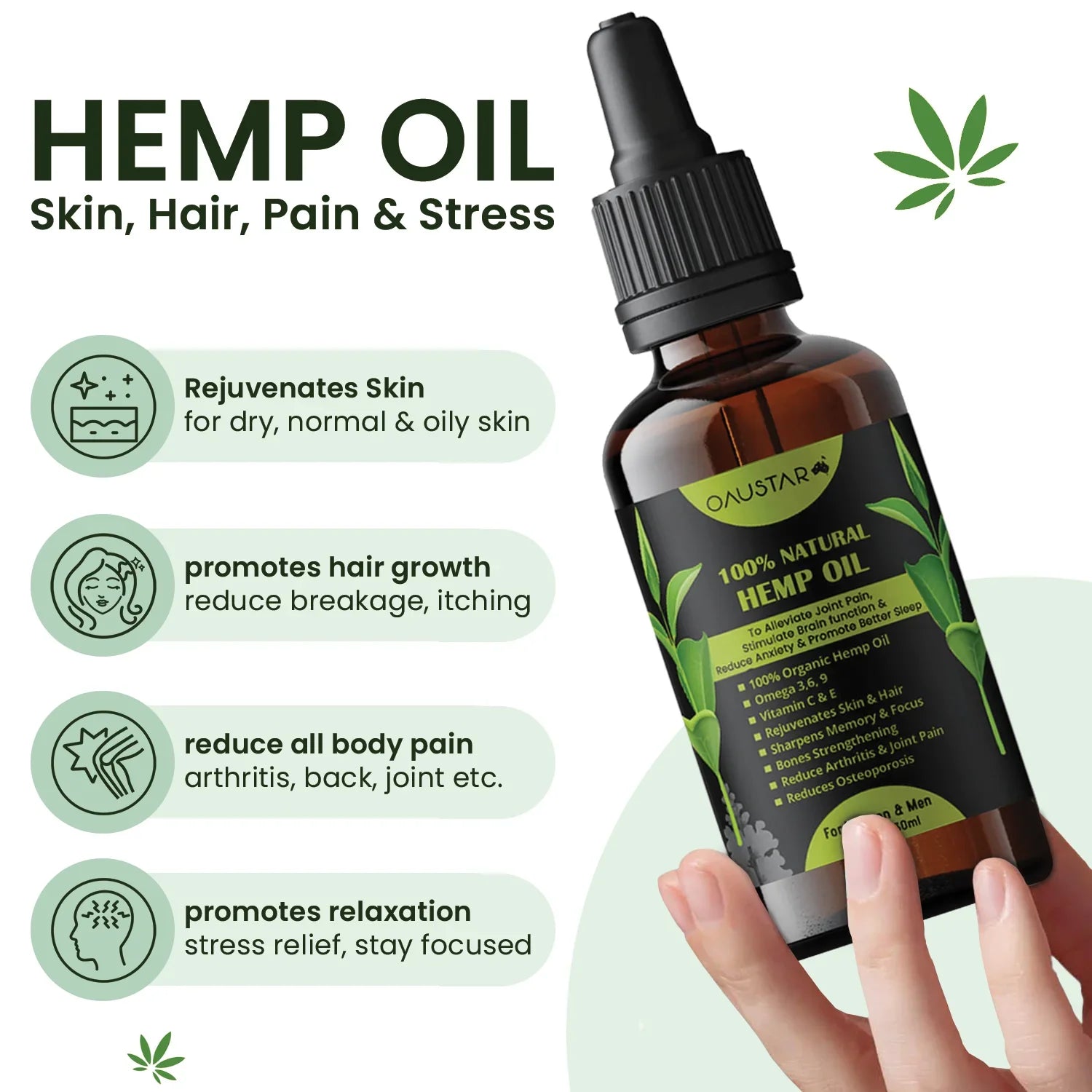 Pain Relief Oil for Joints, Muscles, Knee & Back Pain 30ml