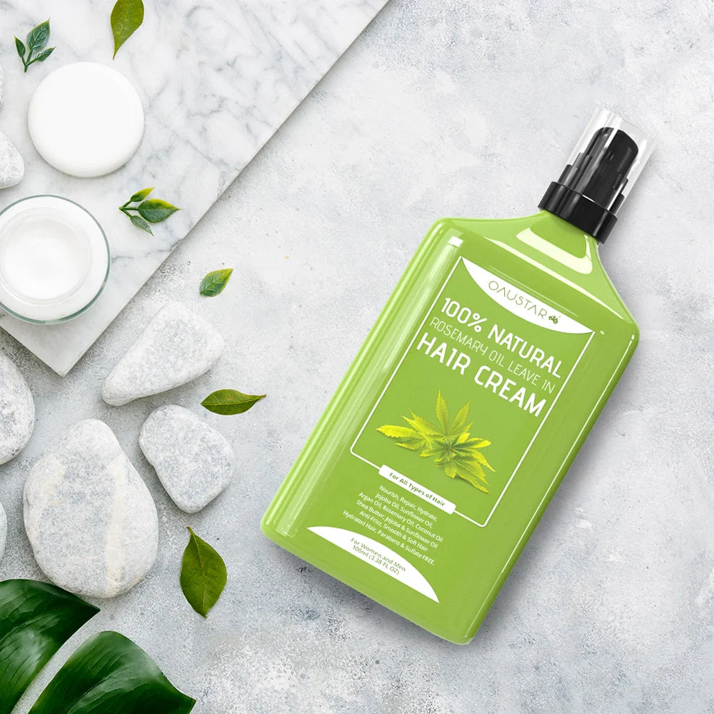 Rosemary Shampoo & Hair Leave In Repair Cream For Anti-Frizz, Dandruff, Dry Damaged Hair | Combo Pack