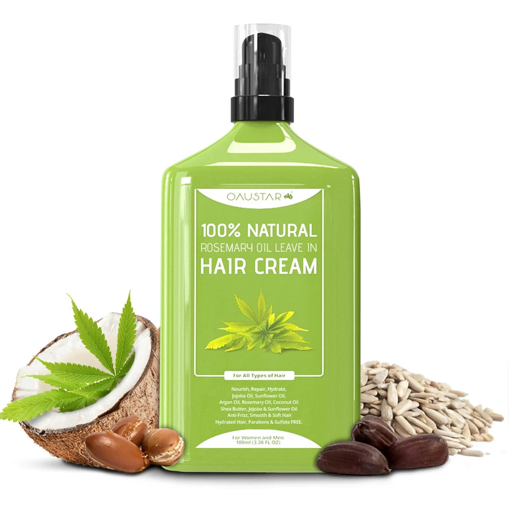 Rosemary Shampoo & Hair Leave In Repair Cream For Anti-Frizz, Dandruff, Dry Damaged Hair | Combo Pack