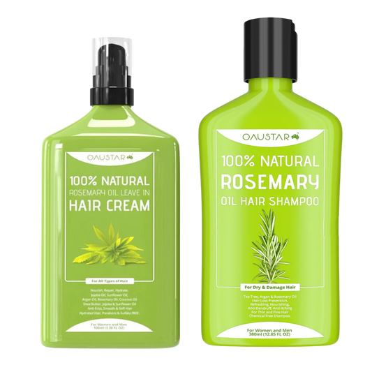 Rosemary Shampoo & Hair Leave In Repair Cream For Anti-Frizz, Dandruff, Dry Damaged Hair | Combo Pack