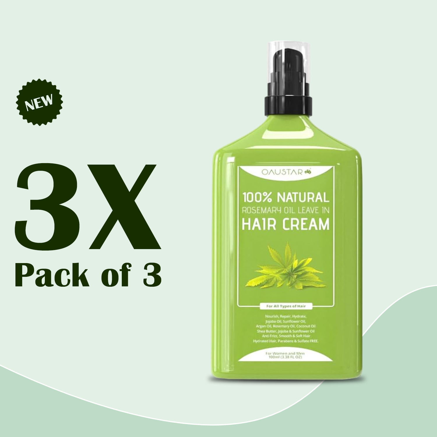 Rosemary Hair Leave In Repair Cream For Dry, Curly, Frizzy & Wavy Hair 110ml