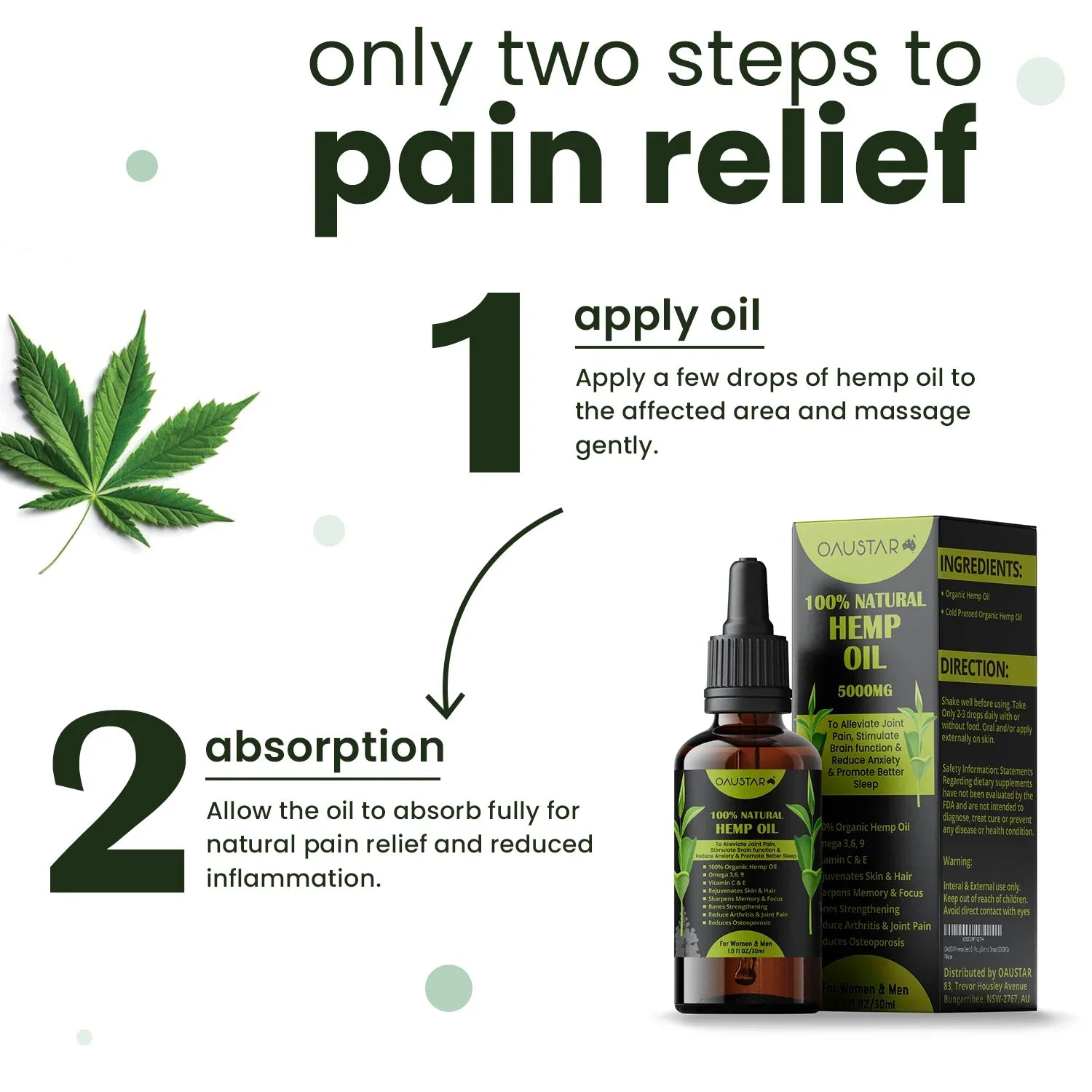 Pain Relief Oil for Joints, Muscles, Knee & Back Pain 30ml
