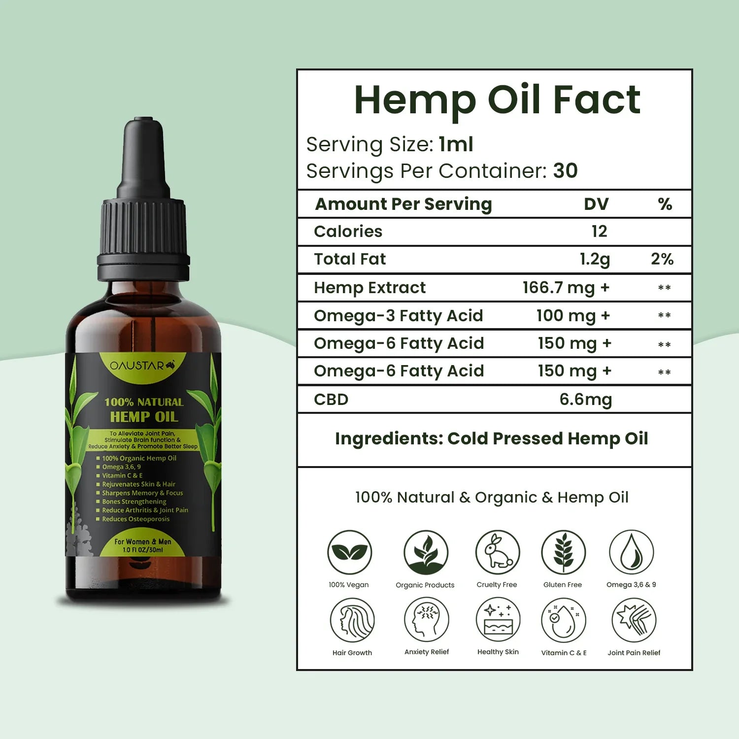 Pain Relief Oil for Joints, Muscles, Knee & Back Pain 30ml