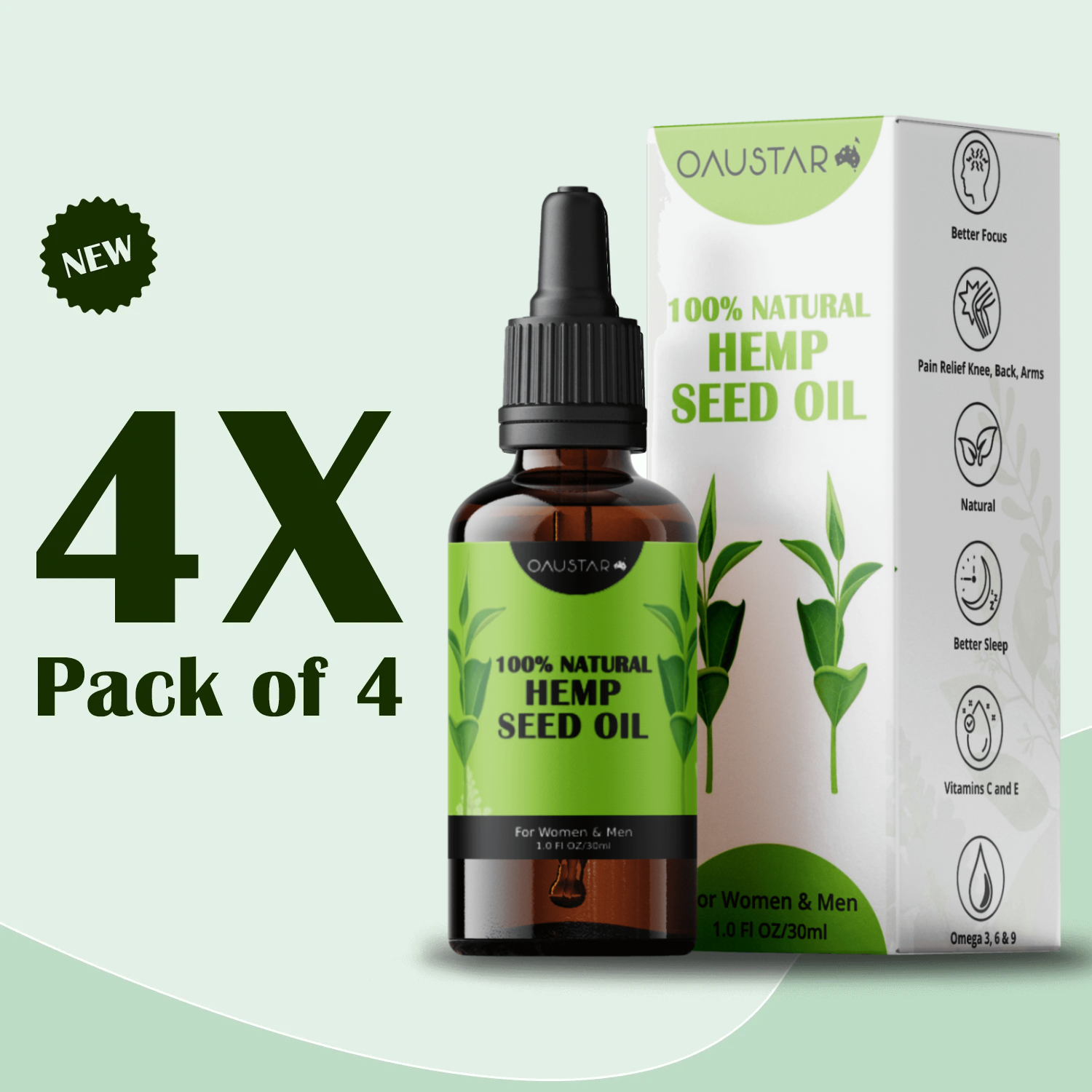 100% Organic Hemp Seed Oil to Reduce Knee Pain & Back Pain