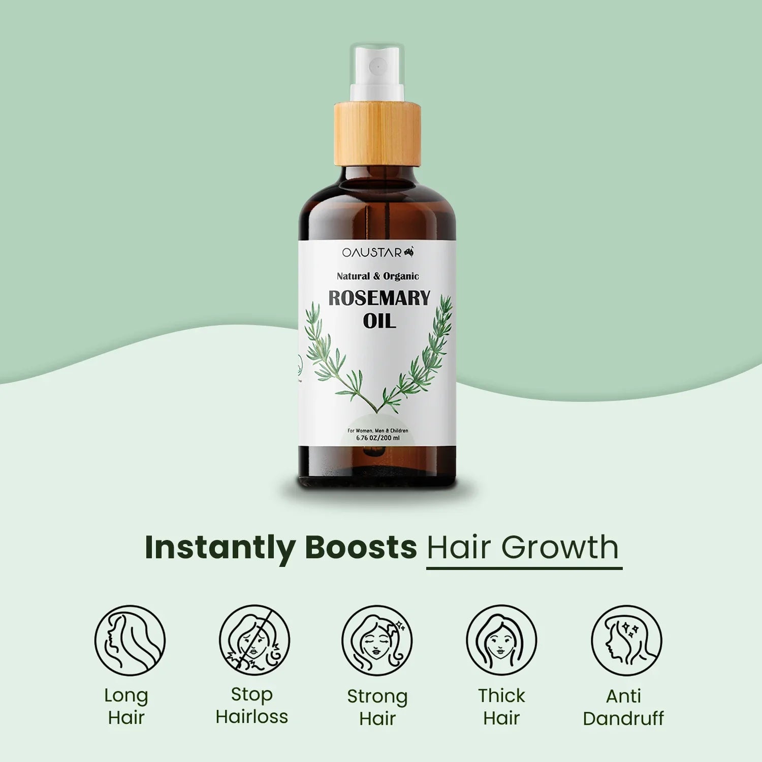 Organic Rosemary Hair Growth Oil for Dry & Damaged Hair