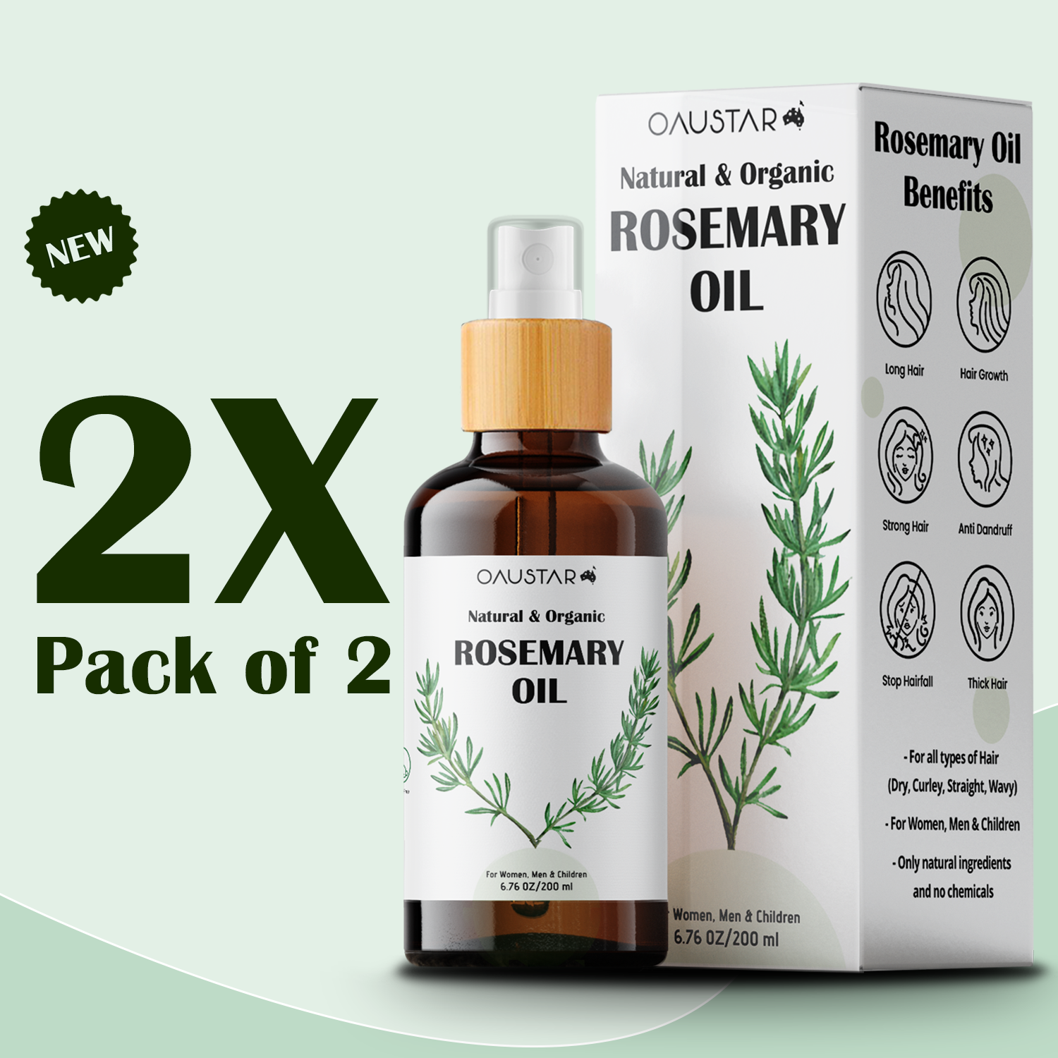 Rosemary Oil for Hair Growth 200ml [100% Naatural & Organic]