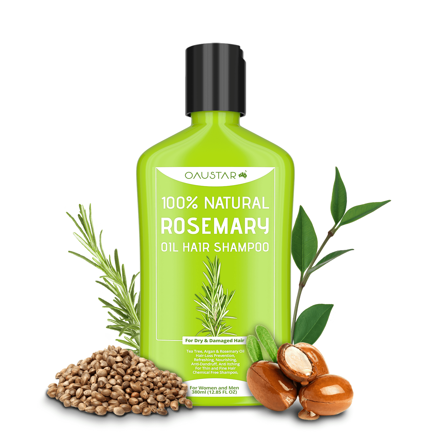 Rosemary Shampoo & Hair Leave In Repair Cream For Anti-Frizz, Dandruff, Dry Damaged Hair | Combo Pack
