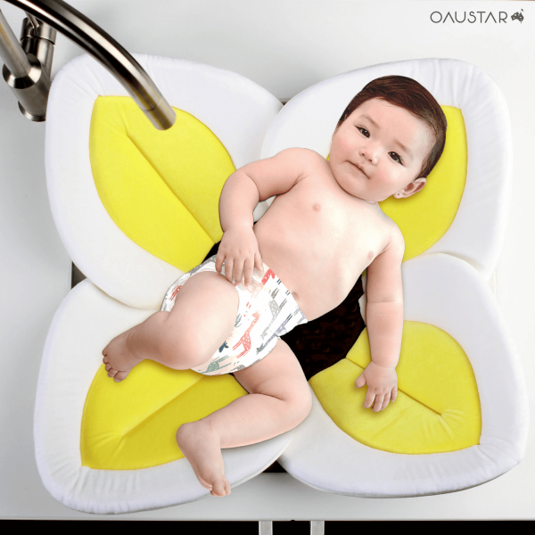 Baby Blooming Bath Mat (0-12 months) Safe & Comfy (Yellow)